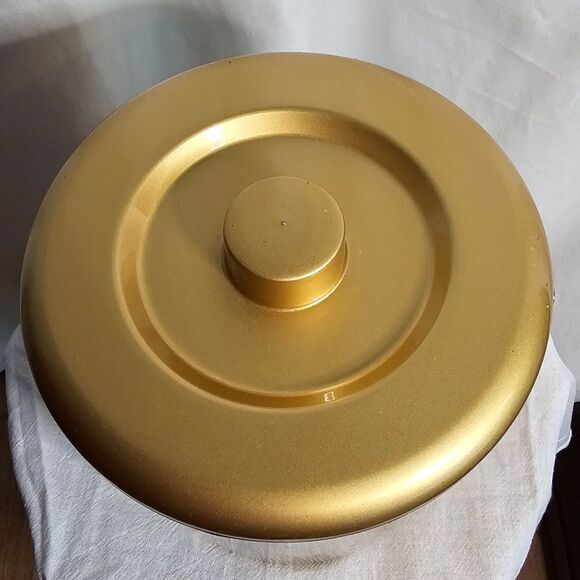 Vintage Gold Laquerware Otagiri Ice Bucket w Bamboo Plant Design Japan - Picture 3 of 7